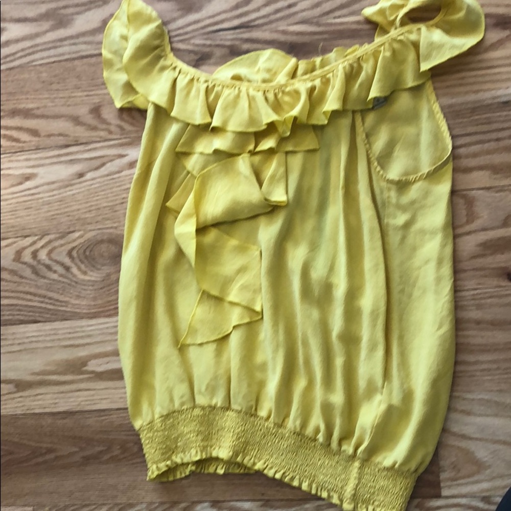 Yellow ruffle top